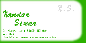 nandor simar business card